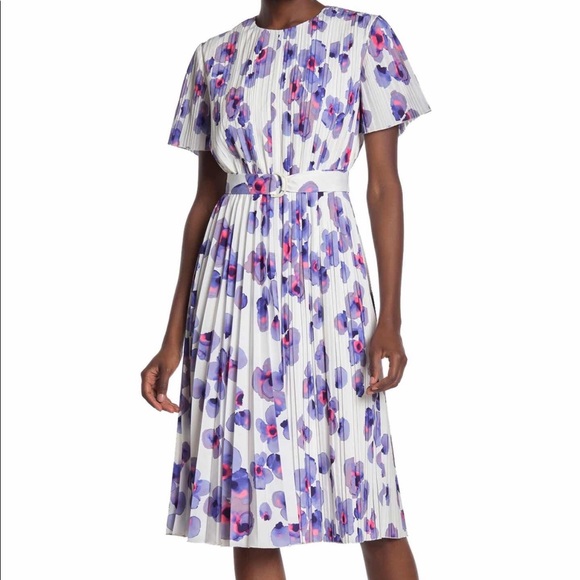 Sold Boss Diplissee Floral pleated Dress